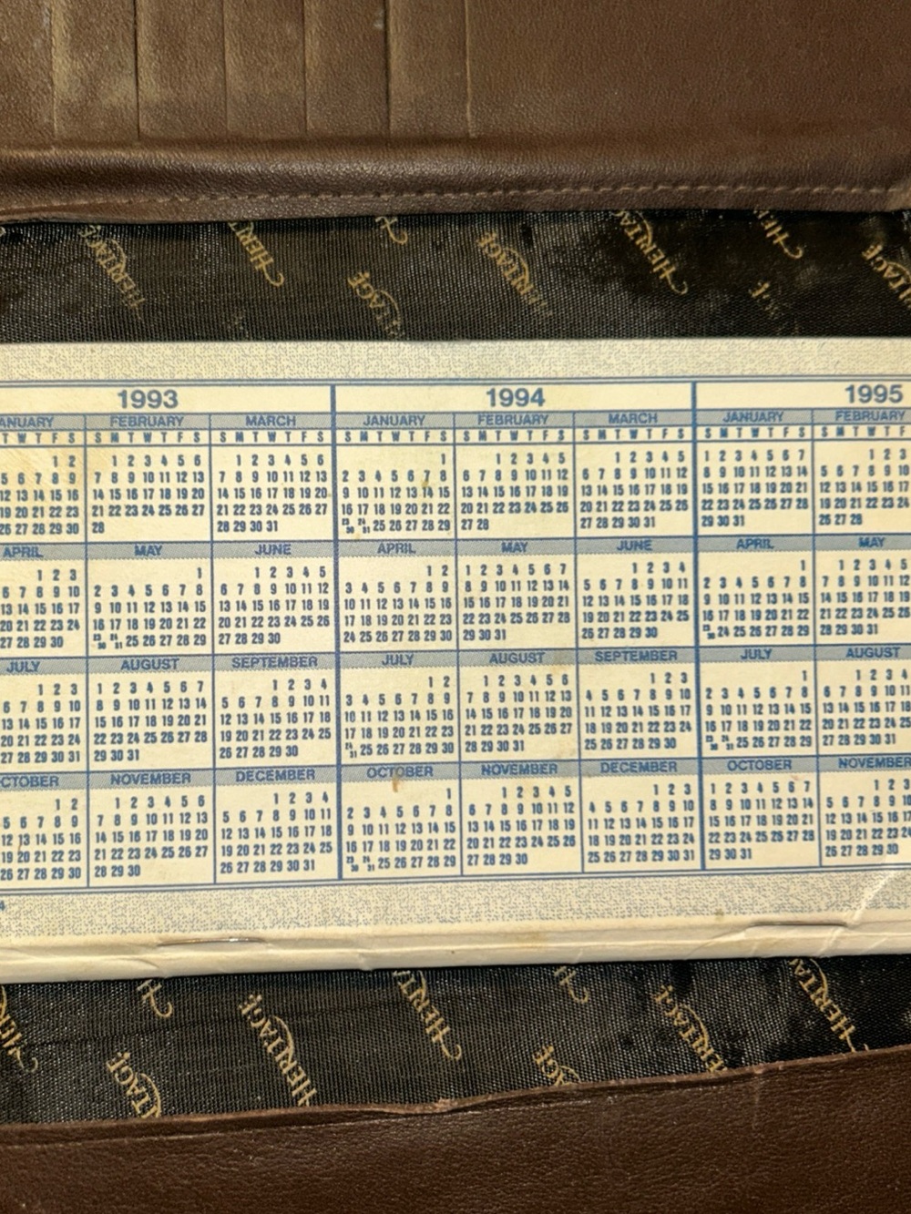 Heritage Brown Leather Checkbook Holder with Branded Lining VINTAGE 90s USA - Picture 3 of 11